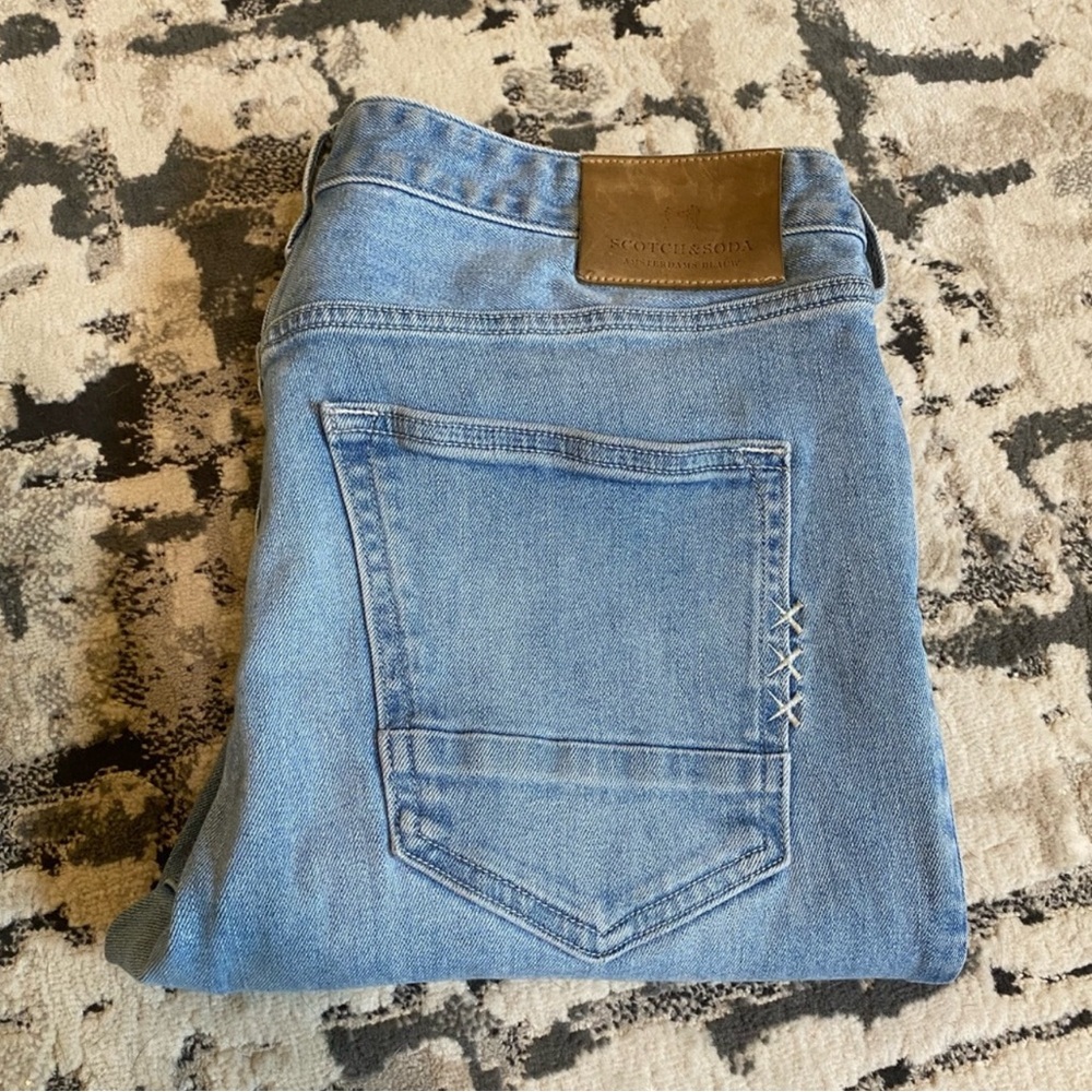 Scotch & Soda Skim Style Mens 33x32 Light Wash Jeans Denim